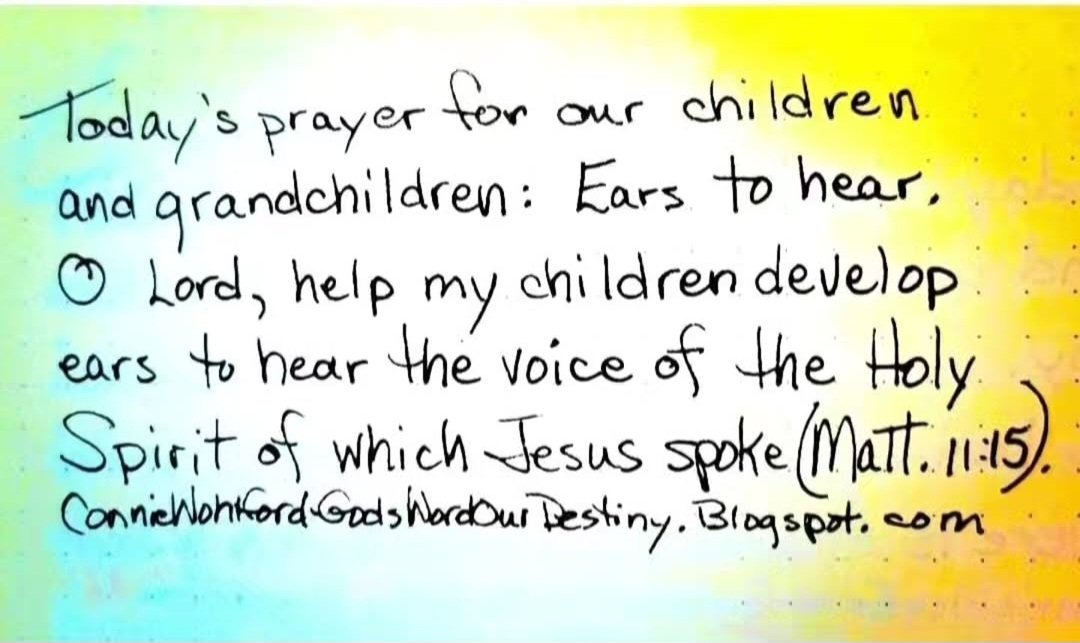 wohlford_connie's tweet photo. Today for our #children and #grandchildren: ears to hear.
#earstohear #hearGod #GodsVoice #listen #GodsWordOurDestiny #develop #hearing #hearthevoiceofGod #OhLord #HolySpirit https://t.co/exXzjjnuoM https://t.co/VG0i7QJKg6