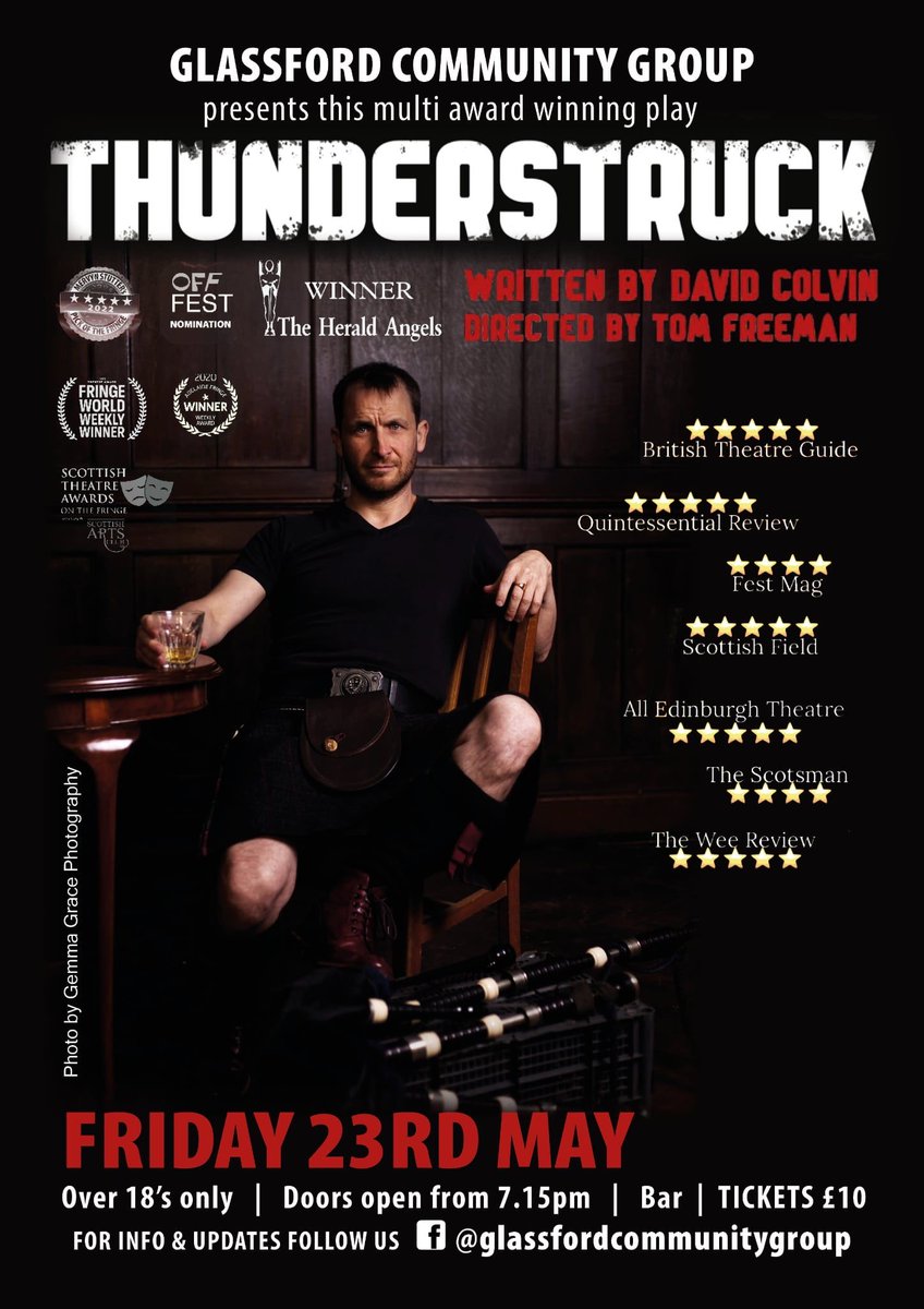 Tomorrow night. Glassford. Your only chance to see thunderstruck till 2026! Grab a last minute ticket now! 

eventbrite.co.uk/e/thunderstruc…