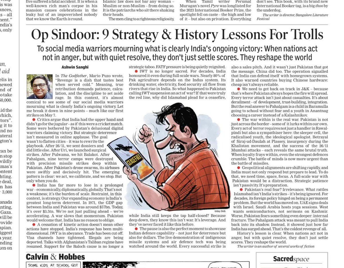 My Op-Ed this morning in the #TimesOfIndia regarding #OperationSindoor