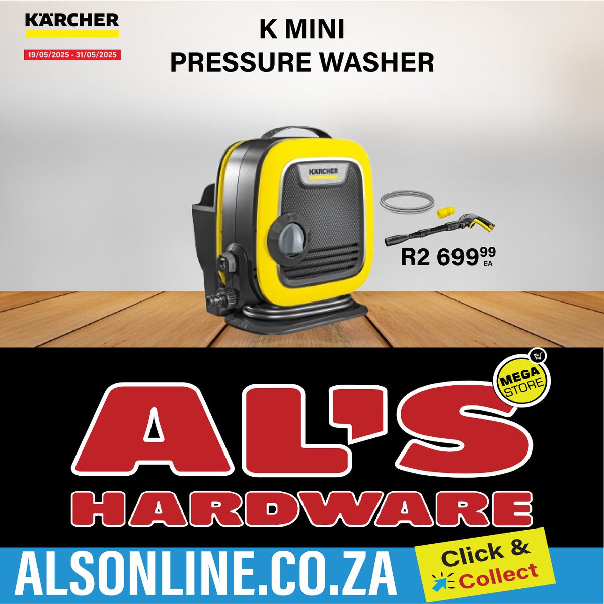 alshardwareSA's tweet image. It’s mini but mighty. Perfect for patios, pets &amp;amp; car vibes.
Snag the Kärcher K Mini at R2699.99.
📍Al’s Hardware Megastore | Click &amp;amp; Collect via alsonline.co.za
#KarcherMini #CleanTools #PetSafeWash #PatioClean #CarCare #AlHardware #Alsonline