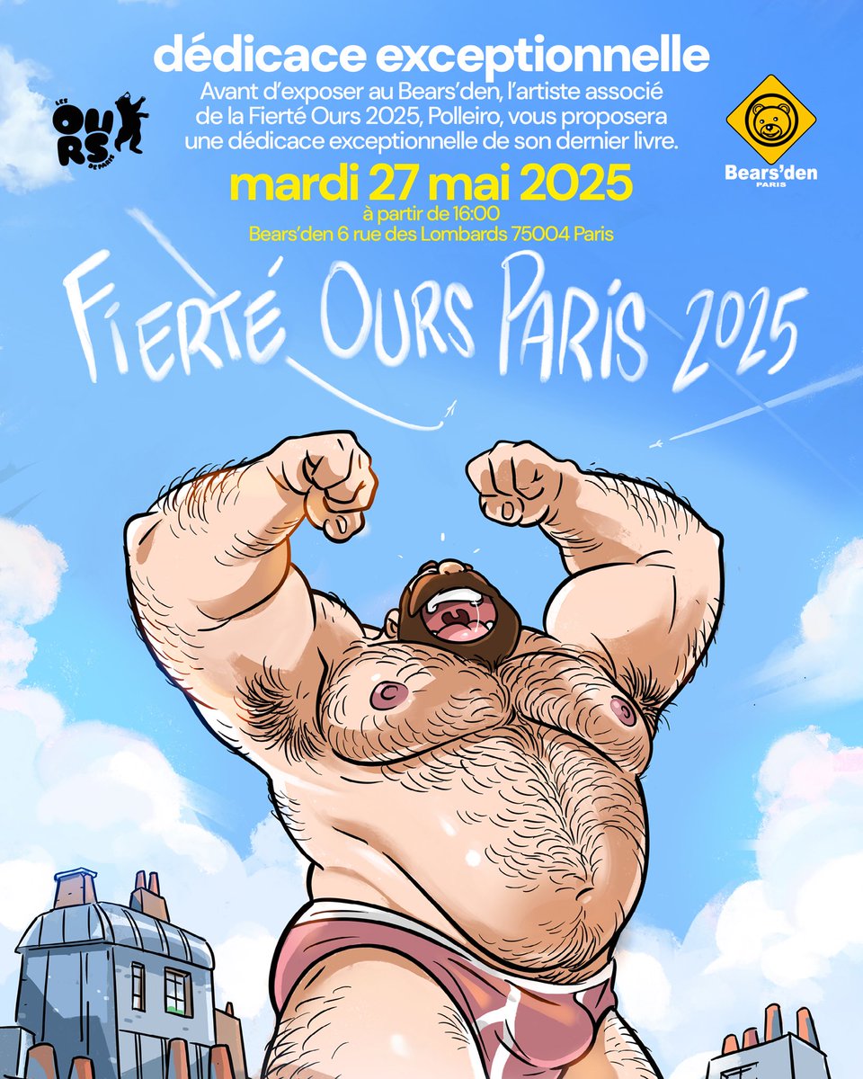 Mardi 27 mai 18h00 dédicace exceptionnelle par Polleiro <a href="/IsmaeloFerreri/">Polleiro</a> ! Au Bears’den pour son dernier livre !

Suivi le lendemain mercredi 28 mai 18h30 par le vernissage de son expo À POIL au Bears’den !