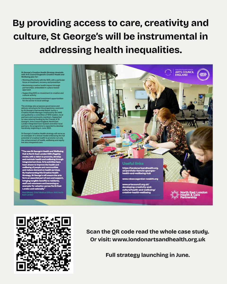 To celebrate #CreatvityandWellbeingWeek we have launched a brand new case study exploring the development of a #creativehealth strategy at a new systems health building in Havering, <a href="/NHS_NELondon/">NHS North East London</a>.

<a href="/RGordon_Nesbitt/">Dr Rebecca Gordon-Nesbitt</a> 
<a href="/ace_national/">Arts Council England</a> 

Read more here: bit.ly/3ZqRYVi