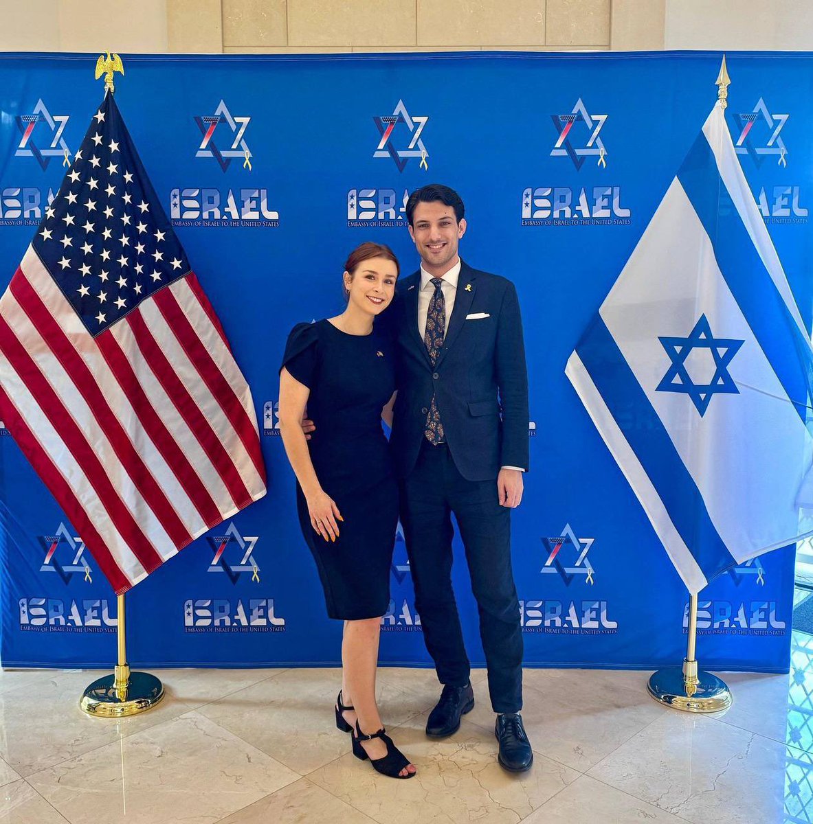 The couple who were murdered tonight in Washington, D.C., in the name of "Free Palestine", Yaron Lischinsky, a staff member at the Israeli Embassy, and his fiancée.💔💔💔💔