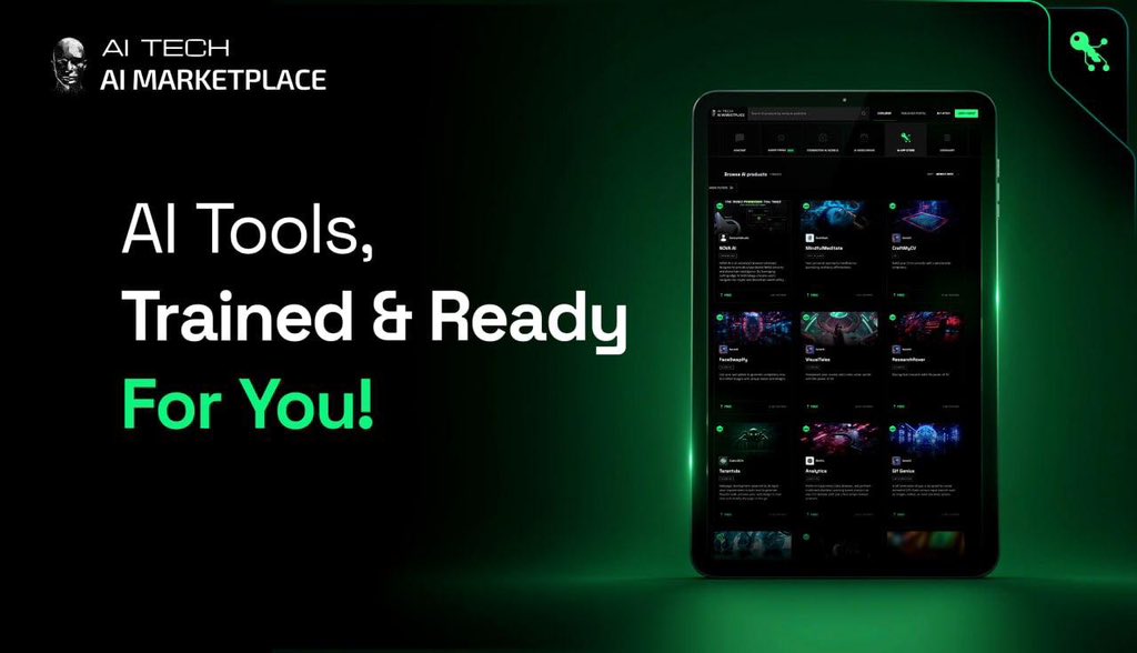 AITECHio's tweet photo. ⚙️ AI Tools, Trained &amp; Ready for You!

Don’t build from scratch. Access a growing library of ready-to-use AI apps on the Solidus AI Marketplace.

Train less. Do more.

👉 Explore now: https://t.co/wfmPvO3lee https://t.co/JsBPD1TM4a