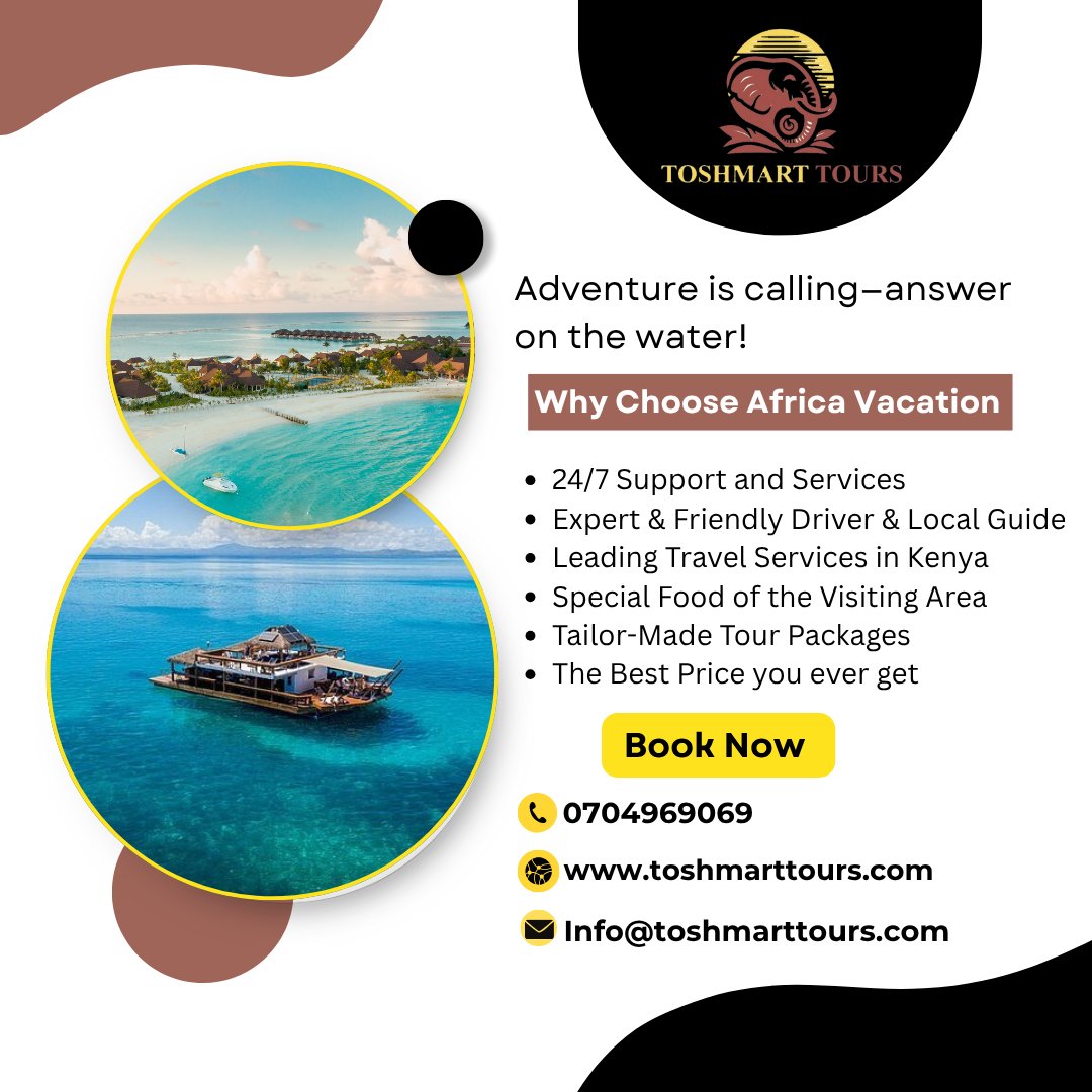 ToshMarttours's tweet photo. 🚤 Adventure is calling—answer on the water!

🌐Visit our Website now -https://t.co/HAI5jf3hSr

#ToshmartTours #BoatSafari #AdventureAwaits #WildlifeOnWater #ExploreMore #TravelKenya #NatureLovers #SafariExperience #WaterAdventure https://t.co/aaeh1K4Tgn