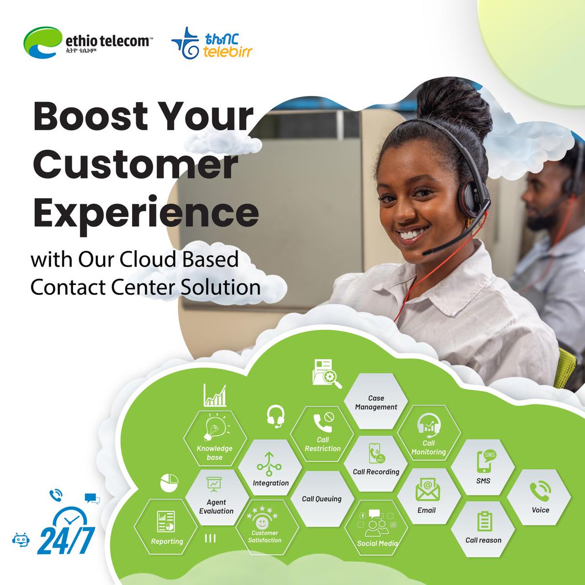 Ethio telecom (@ethiotelecom) on Twitter photo ๐ Power your enterprise with a cloud-based Omni-Channel Contact Center!
๐ก Integrates voice, social & digital channels
โก Faster, personalized customer support
๐ฉ Get started: Enterprise.Customer@ethiotelecom.et
#CustomerExperience
#CloudSolution
#Ethiotelecom ๐ Power your enterprise with a cloud-based Omni-Channel Contact Center!
๐ก Integrates voice, social & digital channels
โก Faster, personalized customer support
๐ฉ Get started: Enterprise.Customer@ethiotelecom.et
#CustomerExperience
#CloudSolution
#Ethiotelecom