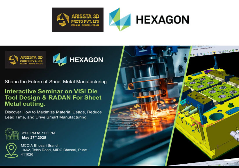 dailycadcam's tweet image. May 27 #Pune Bhosari Event #India | You're invited to an exclusive interactive seminar tailored for Toolmakers, Design Engineers, Production Managers, and Manufacturing Leaders from the #SheetMetal industry. Join us to explore how #VISI and #RADAN—two powerful and proven