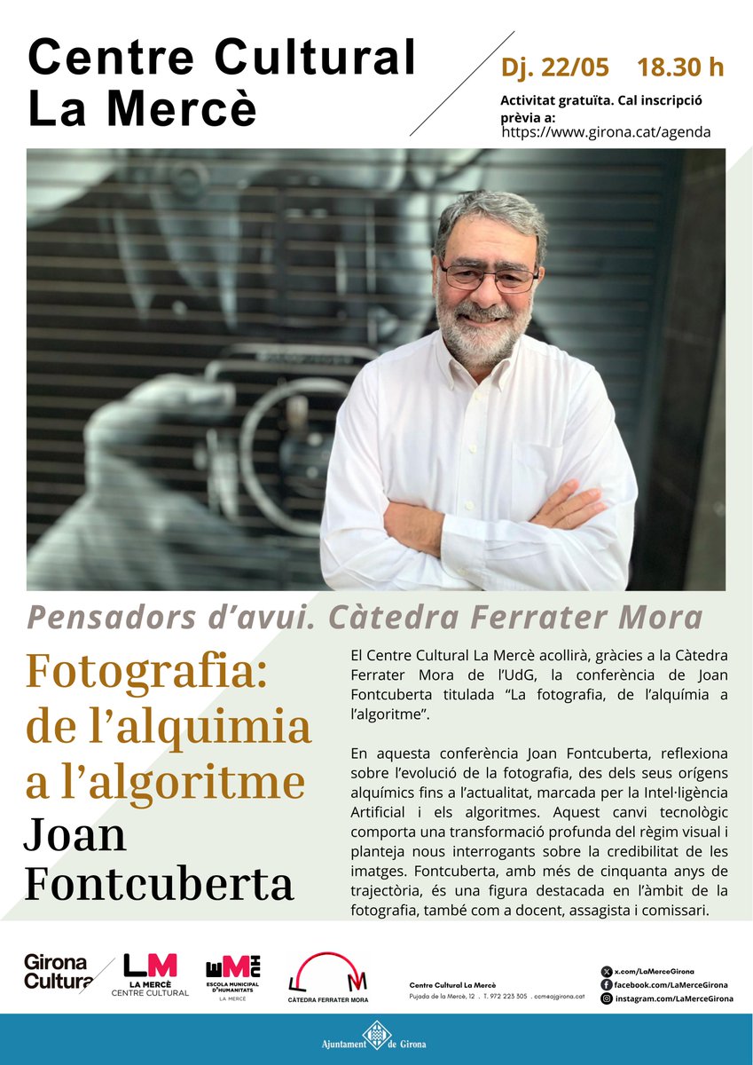 Avui el fotògraf Joan Fontcuberta ens proposa un viatge crític i fascinant des dels orígens alquímics de la fotografia fins a les imatges generades per la IA.Una oportunitat única per reflexionar sobre el futur de la cultura visual en mans de les xarxes neuronals i els algoritmes