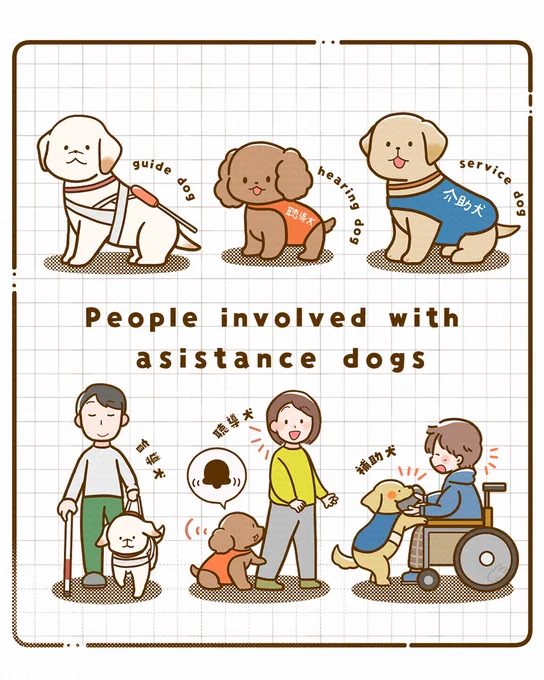 🦮🐕🐕
#ほじょ犬の日 #illustration 