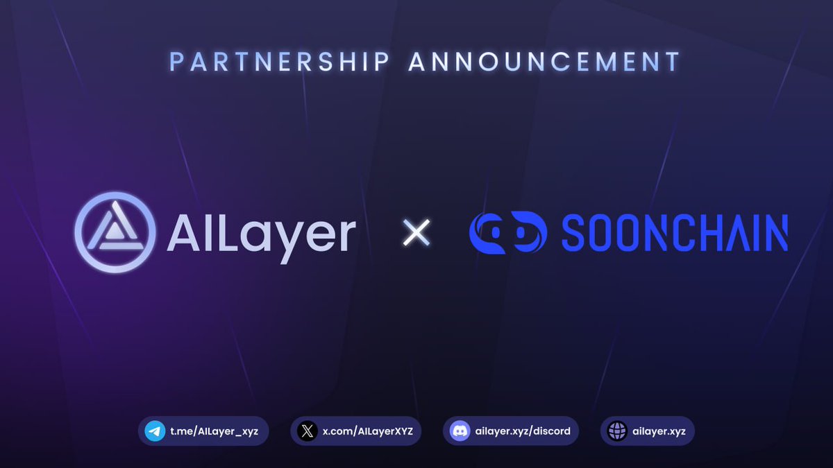 AILayer (@ailayerxyz) on Twitter photo 🤝 #AILayer is thrilled to announce a partnership with <a href="/soonchain_ai/">SoonChain 🟦 Testnet🔛</a>!
SoonChain is an AI-powered gaming L2, redefining game development with AIGG.
Together, we’re driving innovation and transforming user engagement with cutting-edge AI solutions. 🚀
Join our community 🔽
• 🤝 #AILayer is thrilled to announce a partnership with <a href="/soonchain_ai/">SoonChain 🟦 Testnet🔛</a>!
SoonChain is an AI-powered gaming L2, redefining game development with AIGG.
Together, we’re driving innovation and transforming user engagement with cutting-edge AI solutions. 🚀
Join our community 🔽
•