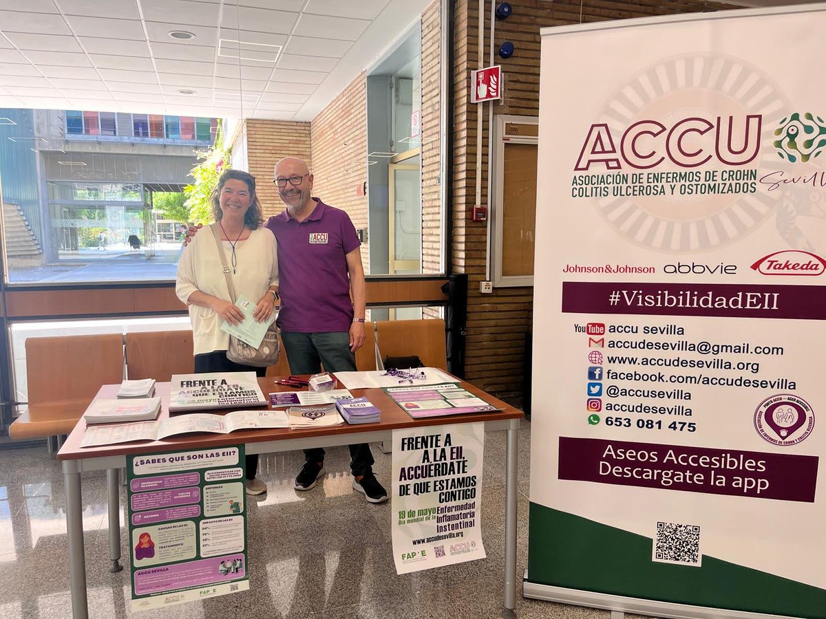 ACCU Sevilla (@accusevilla) on Twitter photo 💜19 MAYO | #DíaMundialEII💜
El pasado martes en la E.T.S. de Arquitectura de la <a href="/unisevilla/">Universidad de Sevilla</a> continuando con la campaña de sensibilización.
<a href="/AbbVie_ES/">AbbVie España</a>
<a href="/Takeda_ES/">Takeda_ES</a>
#VisibilidadEII #Crohn #ColitisUlcerosa #Ostomías 💜19 MAYO | #DíaMundialEII💜
El pasado martes en la E.T.S. de Arquitectura de la <a href="/unisevilla/">Universidad de Sevilla</a> continuando con la campaña de sensibilización.
<a href="/AbbVie_ES/">AbbVie España</a>
<a href="/Takeda_ES/">Takeda_ES</a>
#VisibilidadEII #Crohn #ColitisUlcerosa #Ostomías
