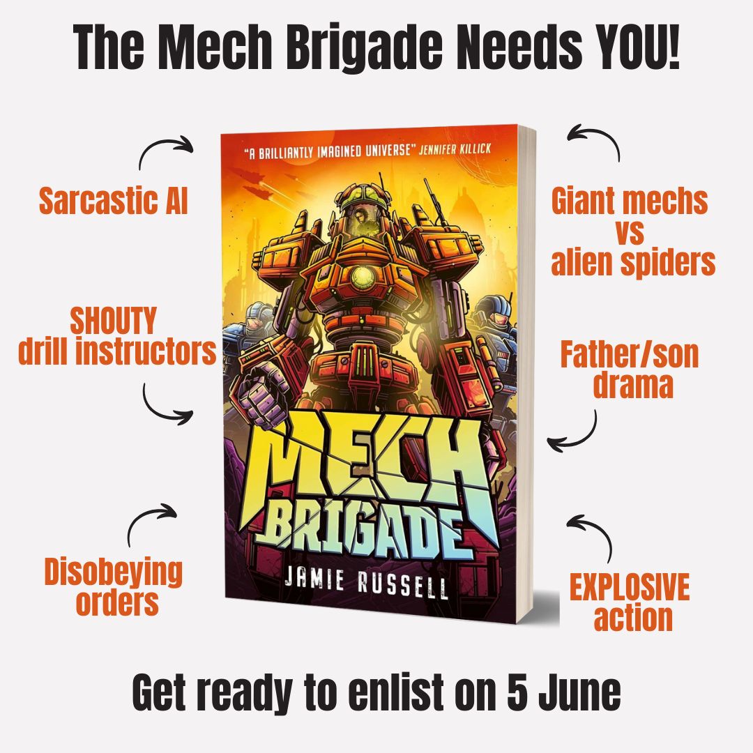 🚨GIVEAWAY Teachers! Librarians! Parents! My new book MECH BRIGADE is out 5 June. Perfect for ages 9-12, gamers, sci-fi fans, and reluctant readers. I have TWO COPIES to give away (one here, one on 🦋) To enter just Like, RT &amp; Follow. Winners picked 31 May. UK only 🤖📚🚀
