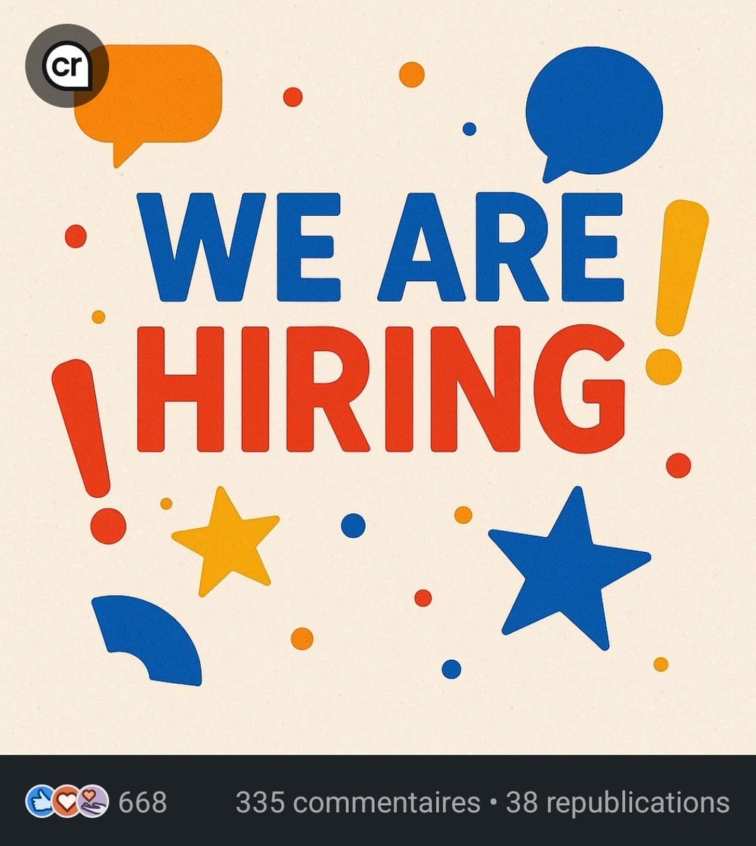 Les offres de recrutement sur LinkedIn en ciné d'anim ou game ça ressemble à ça...
Imaginez le nombre d'apply sur leur site ou de mails qu'ils reçoivent 

J'suis dépité