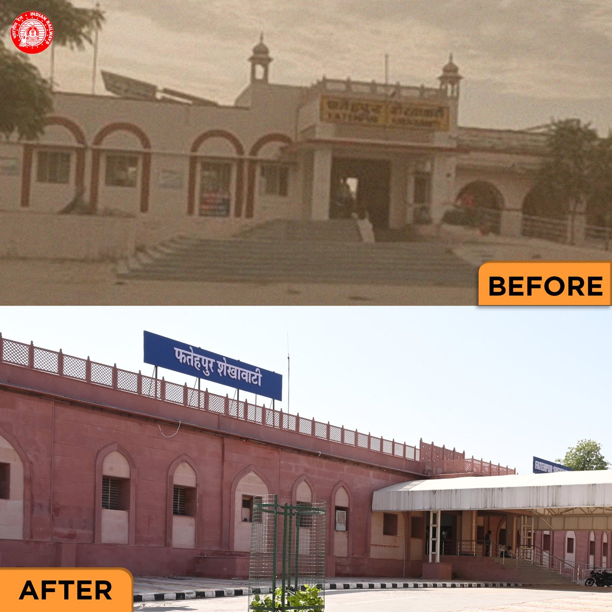 North Western Railway (@nwrailways) on Twitter photo शेखावाटी अमृत भारत स्टेशन योजना के तहत फतेहपुर रेलवे स्टेशन का पुनर्विकास
#AmritStations
<a href="/RailMinIndia/">Ministry of Railways</a> <a href="/AshwiniVaishnaw/">Ashwini Vaishnaw</a> <a href="/VSOMANNA_BJP/">V. Somanna</a> <a href="/RavneetBittu/">Ravneet Singh Bittu</a> <a href="/Drmjaipur/">DRMjaipur</a> <a href="/DRMJodhpurNWR/">DRM JODHPUR</a> <a href="/DrmAjmer/">DRM AJMER</a> <a href="/drmbikaner/">drm bikaner</a> शेखावाटी अमृत भारत स्टेशन योजना के तहत फतेहपुर रेलवे स्टेशन का पुनर्विकास
#AmritStations
<a href="/RailMinIndia/">Ministry of Railways</a> <a href="/AshwiniVaishnaw/">Ashwini Vaishnaw</a> <a href="/VSOMANNA_BJP/">V. Somanna</a> <a href="/RavneetBittu/">Ravneet Singh Bittu</a> <a href="/Drmjaipur/">DRMjaipur</a> <a href="/DRMJodhpurNWR/">DRM JODHPUR</a> <a href="/DrmAjmer/">DRM AJMER</a> <a href="/drmbikaner/">drm bikaner</a>