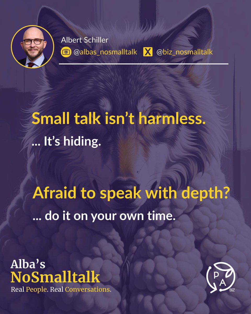 schiller_writes's tweet photo. Small talk isn’t harmless.
It’s fear with a tie on.
Speak with intent or stay silent.
#nos
 https://t.co/yxEpeZ4DTw https://t.co/lSo2fds13L