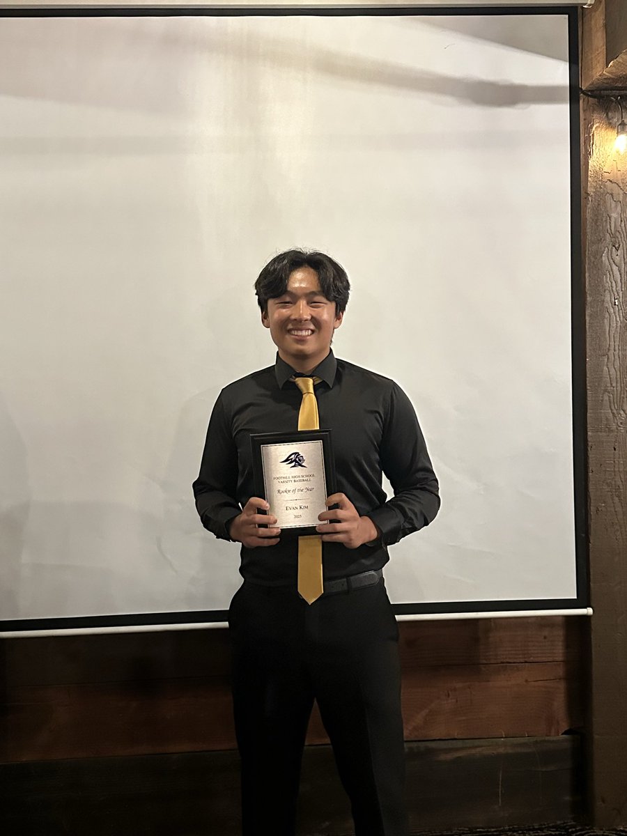 Congratulations to Evan Kim the Knights Baseball Rookie of the Year