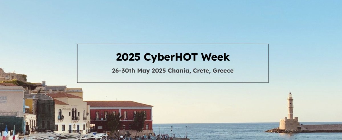 📢 Happening next week!
The 5th #CyberHOT Summer School kicks off in Chania, Crete on May 29–30, 2025!

🔐 Get hands-on with cybersecurity for maritime, health &amp; energy sectors.
🧠 Don’t miss the exclusive EU project sessions on May 26–27!

#CoEvolution will be there!
#EUProject