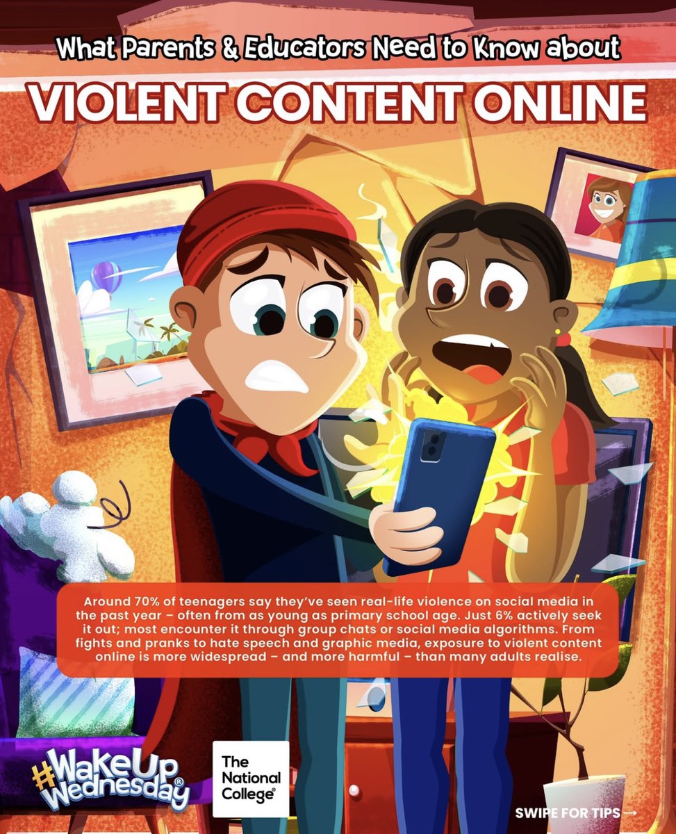 TrinityAcademyH's tweet image. Violence, viral videos and vulnerability ⚠️Most kids aren’t looking for violent content online – but they’re still seeing it. This week’s #WakeUpWednesday guide explores the impact and offers advice for trusted adults 🧠💬 Download your FREE copy here &amp;gt;&amp;gt; ow.ly/KcKr50VVJxp