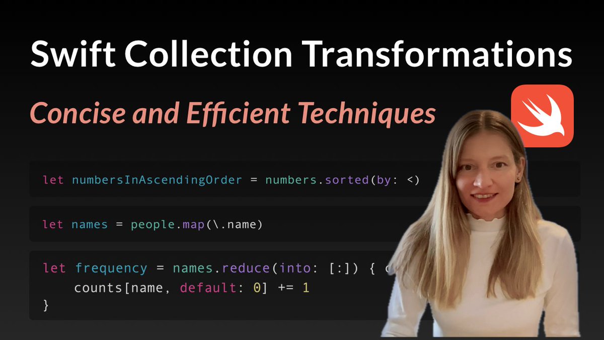 natpanferova's tweet image. Published a new YouTube video where I share three lesser-known techniques for transforming collections in Swift, such as sorting using comparison operators as closures, mapping with key paths, and accumulating values efficiently with reduce(into:)
➜ youtu.be/vRmQTN0EkuI