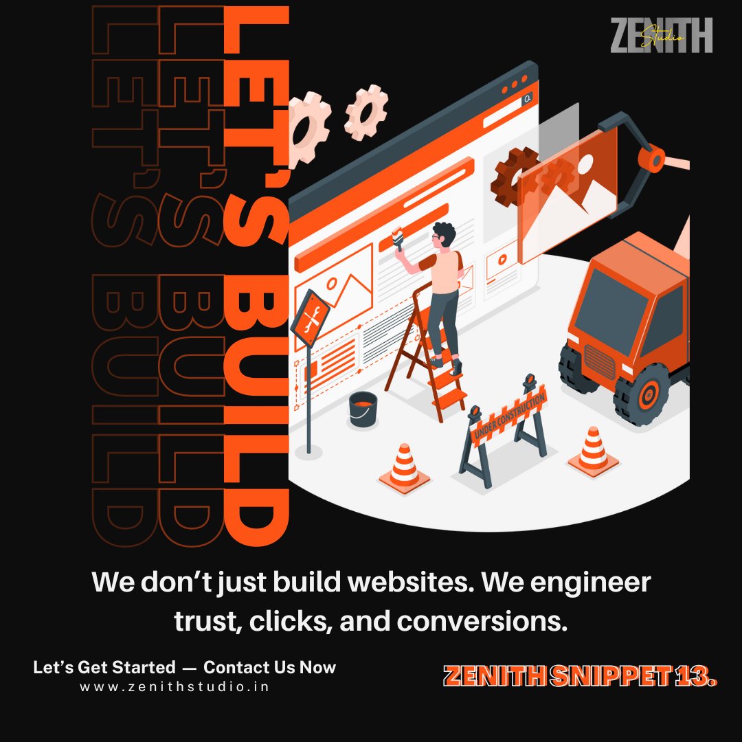 codeatzenith's tweet image. We don’t just build websites.
We engineer trust, clicks, and conversions. 🚀
Let’s build your brand’s future → zenithstudio.in
#WebDev #UXDesign #BuildWithZenith #ZenithStudio