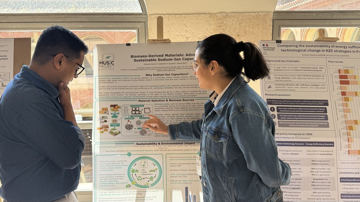 🌍 Fatemeh Bahmei from the #MUSICproject presented at #SAM19 on eco-friendly sodium-ion capacitors (#SICs) using biowaste-derived activated carbon. Promising sustainable energy storage! ♻️🔋 #LCA