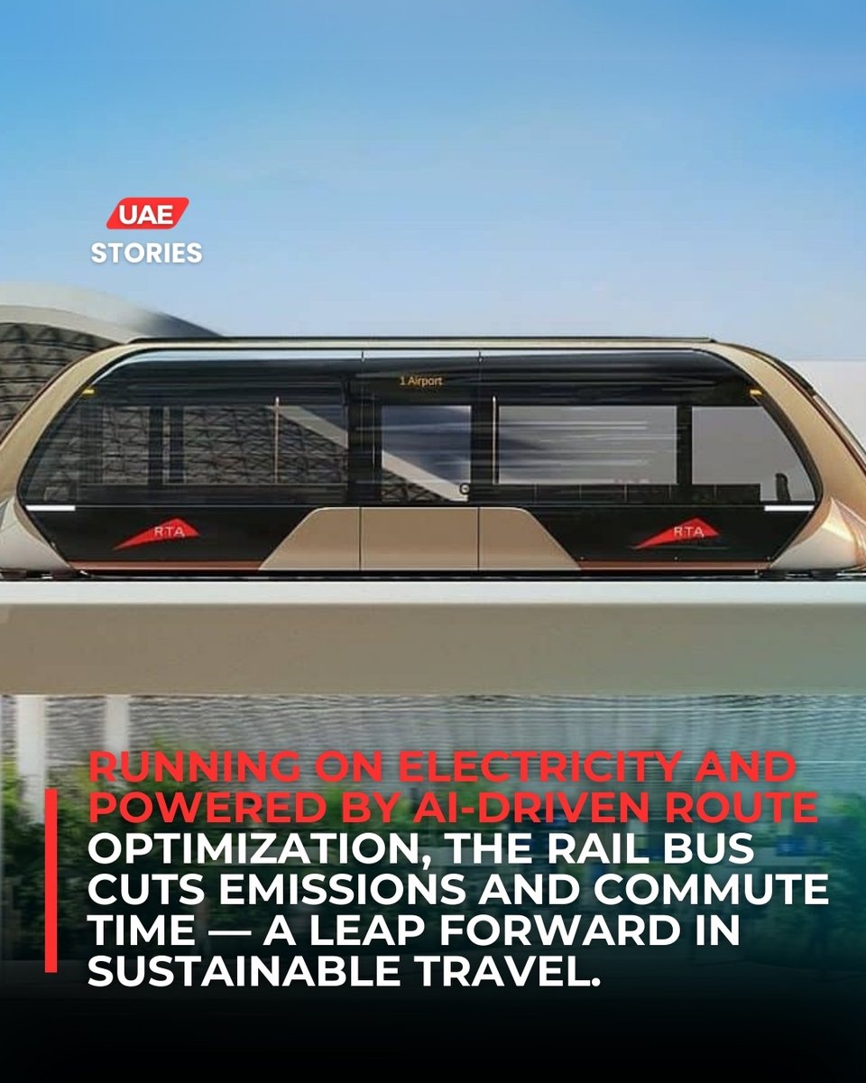 uaestories_'s tweet image. Dubai unveils its cutting-edge rail bus, blending train-like efficiency with bus-like flexibility. With AI tech, electric power, and sleek design, it promises faster, greener, and smarter commutes. 

#RailBus #SmartMobility #DubaiTransport #GreenCity #UAEstories