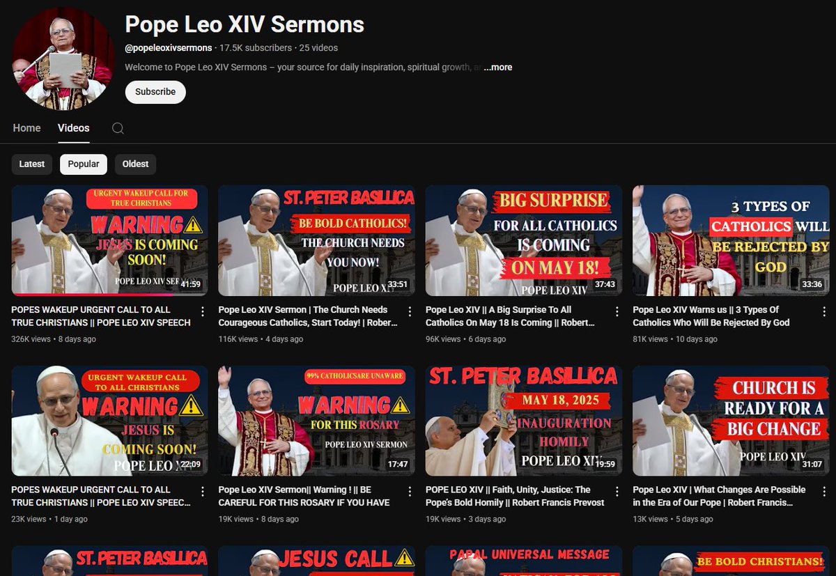 Están generando con IA decenas de sermones falsos de León XIV.
Guerra sucia en las redes