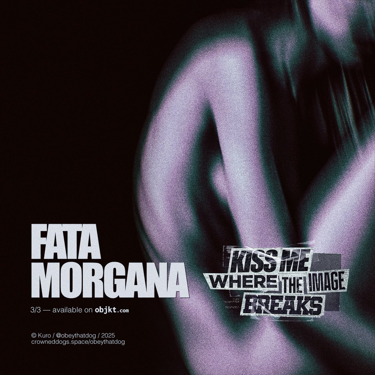 FATA MORGANA
GR0T3SQU3

not merely a mirage.
a seduction turned inside out.
an optical illusion you dive into willingly.

available on <a href="/objktcom/">objkt.com</a>
3/3 — 33 XTZ