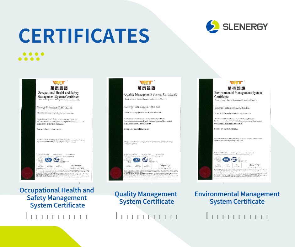 SlenergyTech's tweet image. Breaking News! Slenergy Achieves three International Certificates!
Slenergy is thrilled to announce that we have earned three prestigious global certificates:
- ISO 9001 (Quality Management System Certificate)
- ISO 14001 (Environmental Management System Certificate)
- ISO 45001…