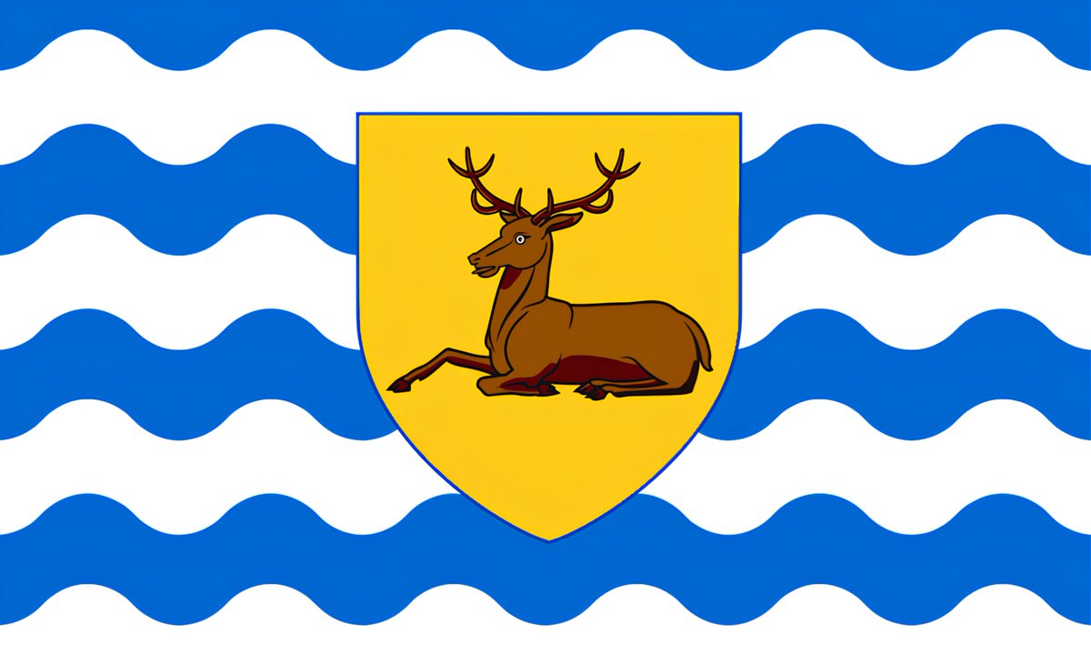 RealCounties's tweet image. The #Hertfordshire flag was registered in 2008.

The arms from which the flag is formed were awarded in 1925.

The blue and white waves represent the many rivers of the county.

The shield and hart is taken from the arms of the county town.

🇬🇧 #HistoricCounties | #CountyFlags 🏴󠁧󠁢󠁥󠁮󠁧󠁿