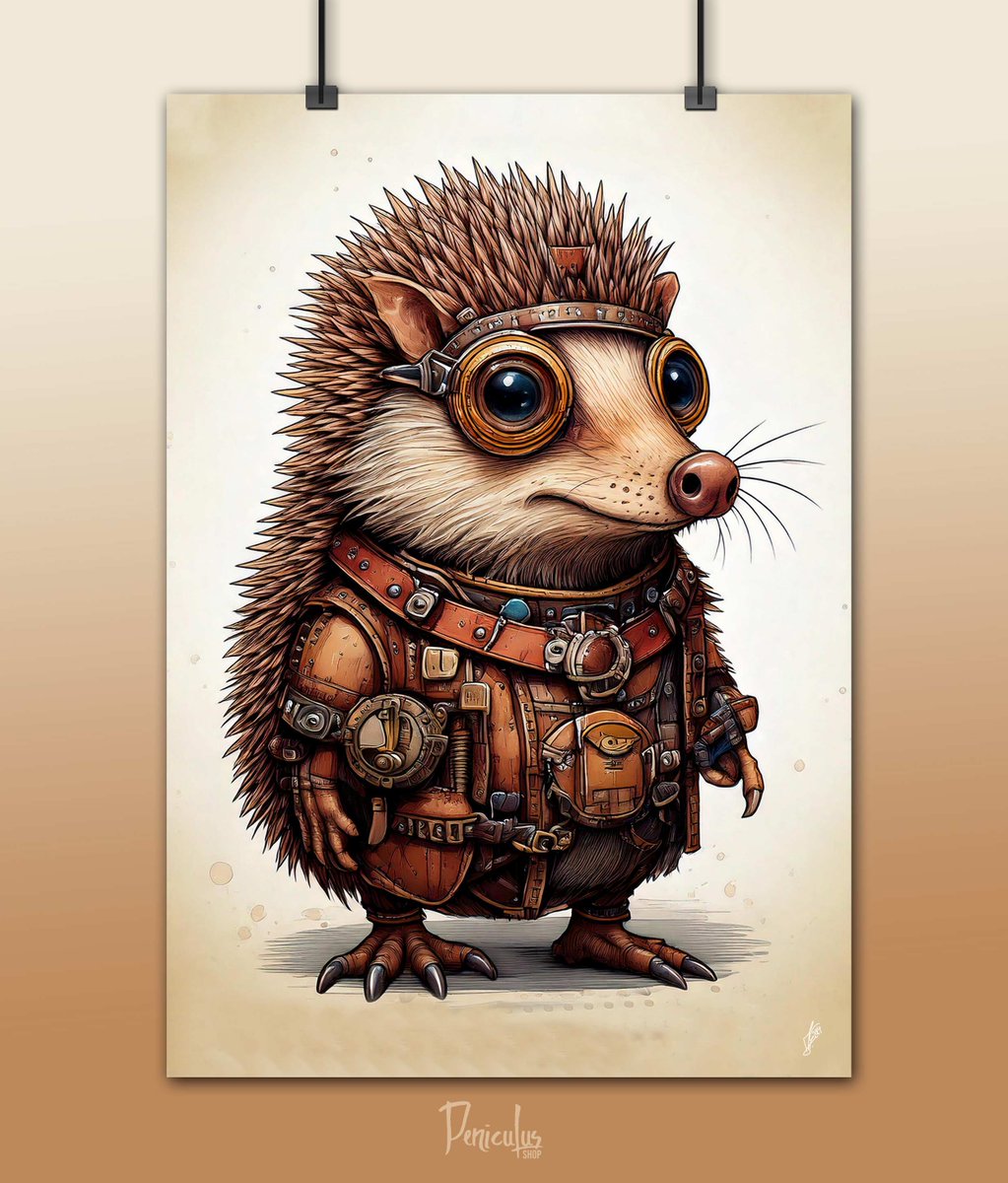 📷 „Schraubenstachel Henry – Der Igel mit Antrieb“
Vergiss süß. Denk scharf. Denk: Henry.

📷 peniculusartshop.com
#peniculusart #steampunkigel #schraubenstachelhenry
#limitiertekunst #steampunktiere #wandkunstmitcharakter
#digitalartist #künstleredition #kunstmitzahnrad