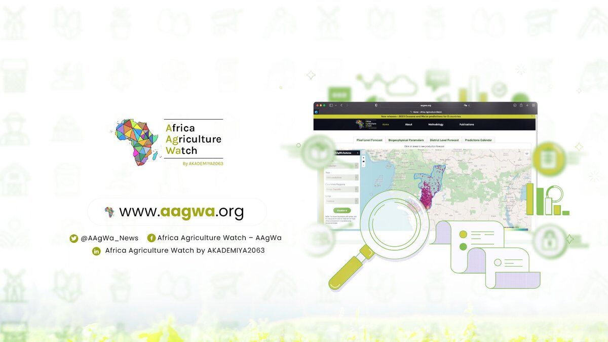 Africa Agriculture Watch (AAgWa) (@aagwa_news) on Twitter photo Africa's food production systems face numerous threats, from weather shocks to health emergencies. The <a href="/AAgWa_News/">Africa Agriculture Watch (AAgWa)</a> platform leverages digital technologies and machine learning to provide real-time insights into agricultural yields, helping farmers stay ahead of crises.
Learn Africa's food production systems face numerous threats, from weather shocks to health emergencies. The <a href="/AAgWa_News/">Africa Agriculture Watch (AAgWa)</a> platform leverages digital technologies and machine learning to provide real-time insights into agricultural yields, helping farmers stay ahead of crises.
Learn