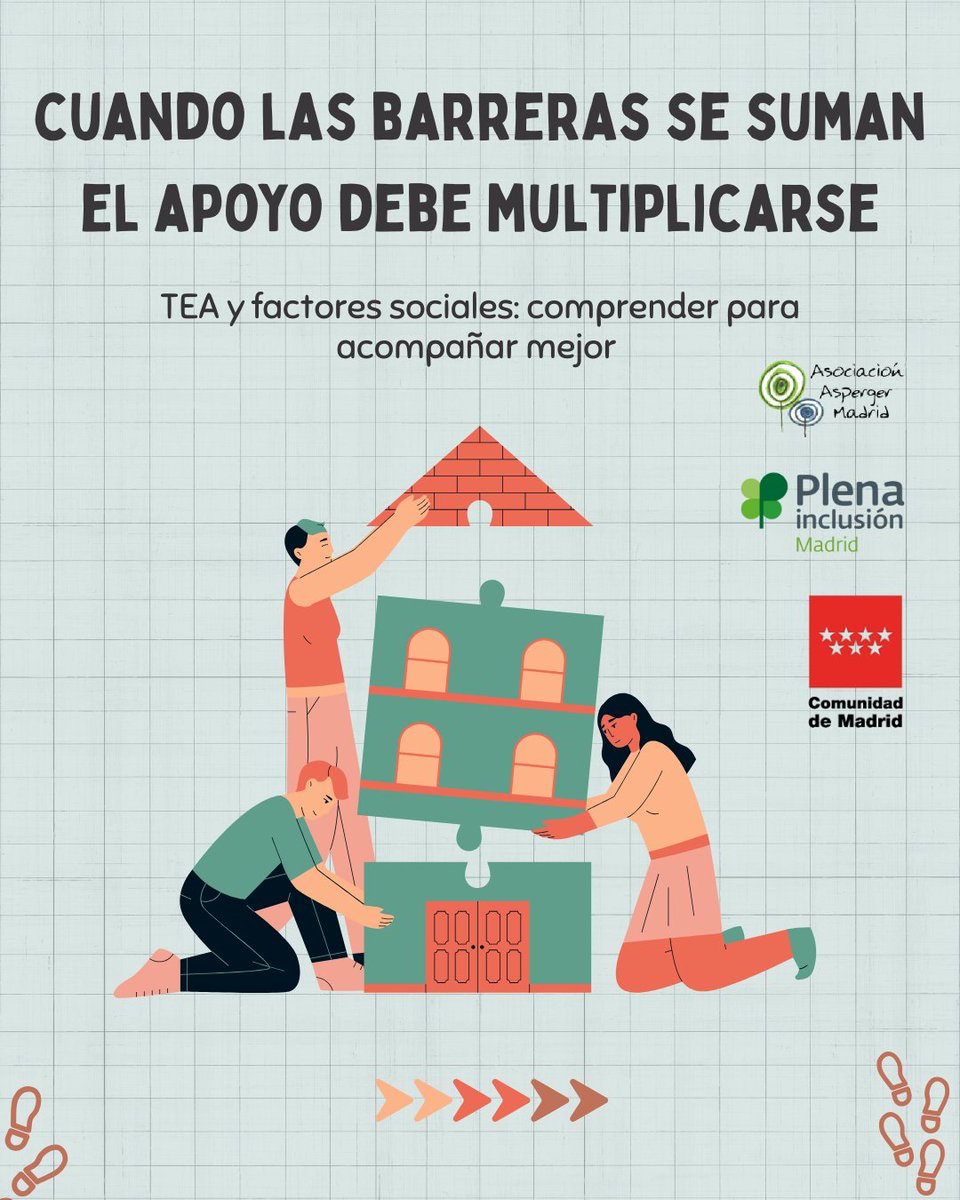Asociación Asperger Madrid (@aspergermadrid) on Twitter photo 🧩El diagnóstico no aísla. Lo que aísla es la incomprensión.
Las personas con TEA grado 1 no necesitan "encajar", necesitan comprensión, apoyo real y entornos que se adapten a ellas.
Con <a href="/PlenaMadrid/">Plena Inclusión MAD</a> trabajamos por una inclusión que sume y transforme.
#TEA #InclusiónReal 🧩El diagnóstico no aísla. Lo que aísla es la incomprensión.
Las personas con TEA grado 1 no necesitan "encajar", necesitan comprensión, apoyo real y entornos que se adapten a ellas.
Con <a href="/PlenaMadrid/">Plena Inclusión MAD</a> trabajamos por una inclusión que sume y transforme.
#TEA #InclusiónReal