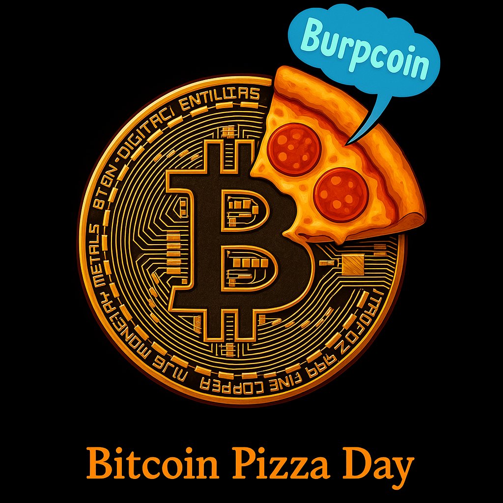 Happy #BitcoinPizzaDay 🍕💸
In 2010, someone paid 10,000 BTC for 2 pizzas.
In 2025, we pay in Burpcoin — the only crypto powered by gas, grease &amp; regret. 💨🔥
Burp. Buy. Repeat.
#Burpcoin #10kBTC