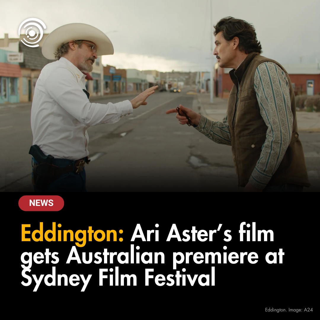 ScreenHub (@screenhub) on Twitter photo Ari Aster's EDDINGTON will have its Australian premiere at the <a href="/sydfilmfest/">Sydney Film Festival</a> this June.
Read more: vist.ly/3n4xm5u
#sydneyfilmfestival #sff2025 #eddington #ariaster #pedropascal #joaquinphoenix #pandemic #film Ari Aster's EDDINGTON will have its Australian premiere at the <a href="/sydfilmfest/">Sydney Film Festival</a> this June.
Read more: vist.ly/3n4xm5u
#sydneyfilmfestival #sff2025 #eddington #ariaster #pedropascal #joaquinphoenix #pandemic #film