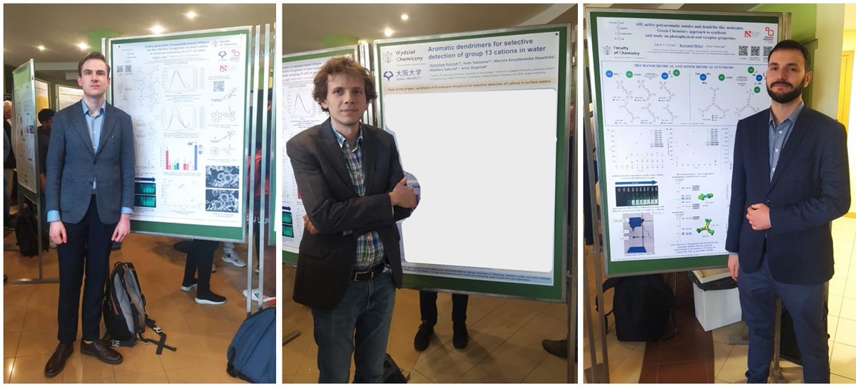 Artur Kasprzak (@kasprzak_wut) on Twitter photo On May 16th, our team members Jakub <a href="/Jakub_Cnk/">Jakub Cyniak</a>, Krzysztof, and Stasiek presented their exciting results at the 1st Polish Symposium on Functional π-Systems, organized by <a href="/IOC_PAS/">Institute of Organic Chemistry, PAS</a> !🧑‍🔬🧑‍🔬🧑‍🔬
<a href="/wch_pw/">Wydział Chemiczny PW</a> <a href="/PW_edu/">Politechnika Warszawska</a> <a href="/NCN_PL/">Narodowe Centrum Nauki</a> <a href="/MNiSW_GOV__PL/">Ministerstwo Nauki i Szkolnictwa Wyższego</a> On May 16th, our team members Jakub <a href="/Jakub_Cnk/">Jakub Cyniak</a>, Krzysztof, and Stasiek presented their exciting results at the 1st Polish Symposium on Functional π-Systems, organized by <a href="/IOC_PAS/">Institute of Organic Chemistry, PAS</a> !🧑‍🔬🧑‍🔬🧑‍🔬
<a href="/wch_pw/">Wydział Chemiczny PW</a> <a href="/PW_edu/">Politechnika Warszawska</a> <a href="/NCN_PL/">Narodowe Centrum Nauki</a> <a href="/MNiSW_GOV__PL/">Ministerstwo Nauki i Szkolnictwa Wyższego</a>