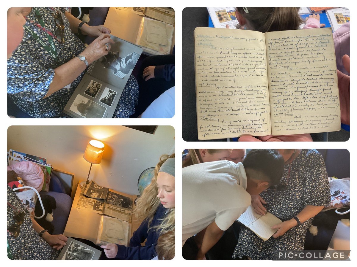 Our lovely volunteer, Vanessa, brought in her parents’ diaries and photographs from WW2 to enhance the children’s learning on the subject. They were fascinated and these wonderful sources gave us a fascinating insight into the lives ordinary people during the war. Thank you!