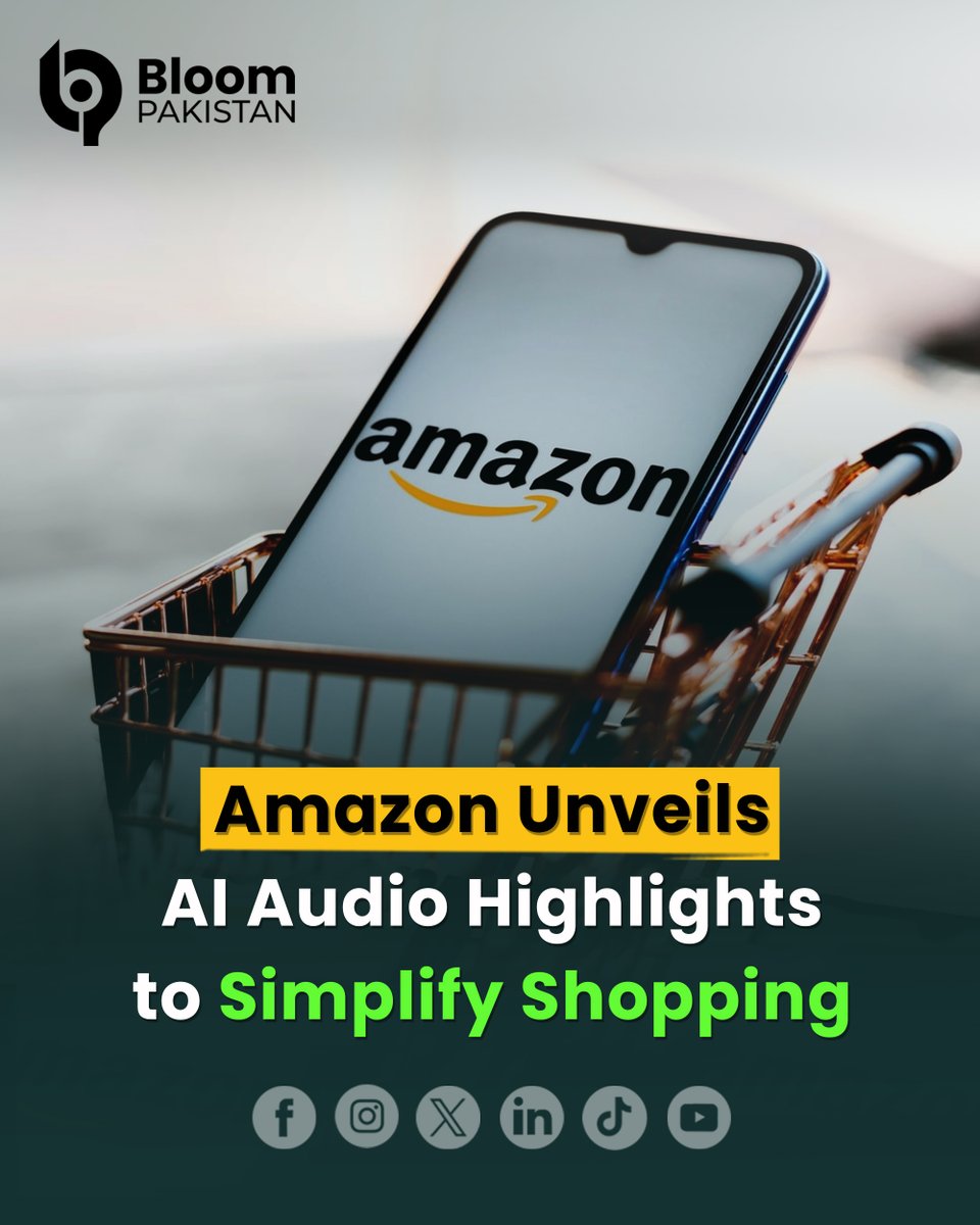 bloom_pakistan's tweet image. Amazon Unveils AI Audio Highlights to Simplify Shopping

#BloomPakistan @GoogleAI @amazon #AmazonAI #AudioHighlights #AIShopping #SmartShopping #AmazonUpdate

Read Complete News:
bloompakistan.com/amazon-unveils…