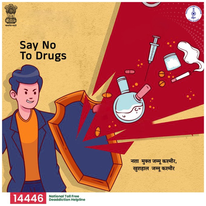 Information & PR, J&K (@diprjk) on Twitter photo Say NO to Drugs.
Say YES to Life.
Together, let’s build a #NashaMuktJammuKashmir — a future free from addiction, full of hope and strength.
#SayNoToDrugs #JammuAndKashmir #DrugFreeJK
<a href="/NMBA_MSJE/">Nasha Mukt Bharat Abhiyaan</a> <a href="/MSJEGOI/">Ministry of Social Justice & Empowerment, GOI</a>
<a href="/DDNewsHindi/">डीडी न्यूज़</a> <a href="/airnewsalerts/">All India Radio News</a>
<a href="/PIB_India/">PIB India</a> <a href="/NitishRajora_/">Nitish Rajora</a> Say NO to Drugs.
Say YES to Life.
Together, let’s build a #NashaMuktJammuKashmir — a future free from addiction, full of hope and strength.
#SayNoToDrugs #JammuAndKashmir #DrugFreeJK
<a href="/NMBA_MSJE/">Nasha Mukt Bharat Abhiyaan</a> <a href="/MSJEGOI/">Ministry of Social Justice & Empowerment, GOI</a>
<a href="/DDNewsHindi/">डीडी न्यूज़</a> <a href="/airnewsalerts/">All India Radio News</a>
<a href="/PIB_India/">PIB India</a> <a href="/NitishRajora_/">Nitish Rajora</a>