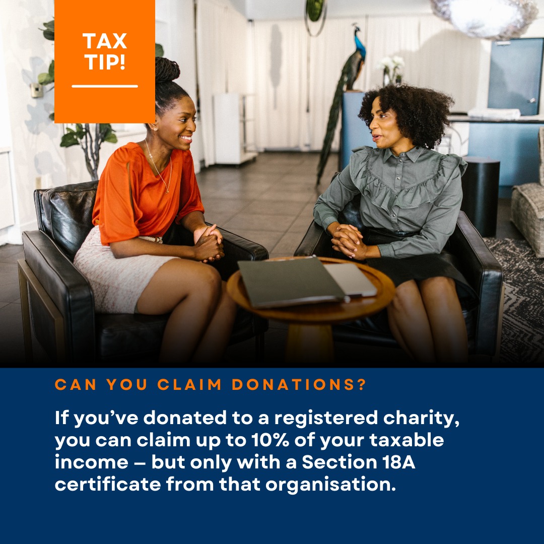BizEvolutionSA's tweet image. ❤️ #ThursdayTaxTip
Donated to a registered charity?

You can claim up to 10% of your taxable income — but only if you have a Section 18A certificate.

🧾 Give back &amp;amp; claim smart.

#sarssimplified  #taxtip  #section18a Trump #SAinUS Rupert #SAinUSA Malema #budgetsavvychoice