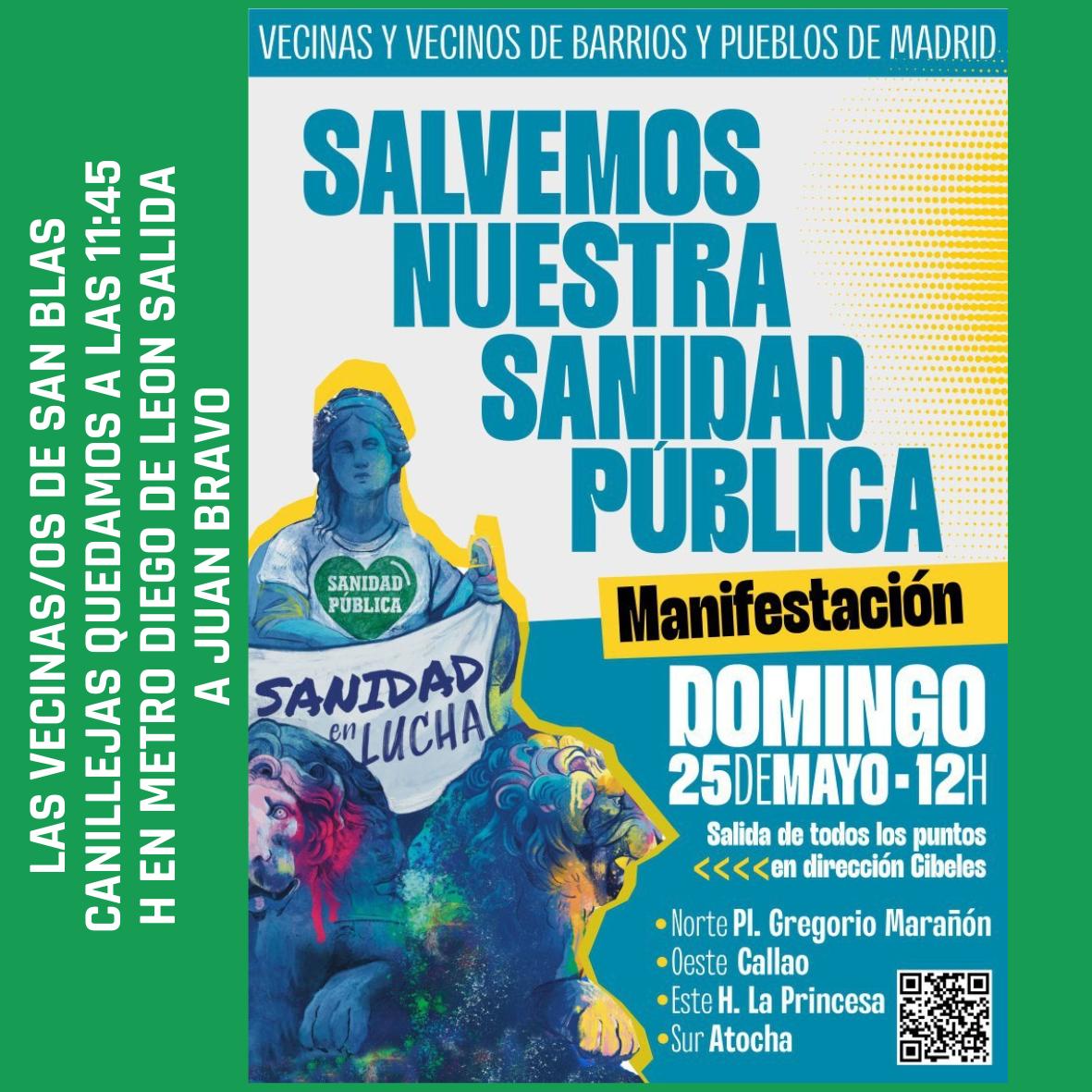 La Plataforma en Defensa de la Sanidad Pública de San Blas Canillejas os anima a participar juntos en la manifestación de Madrid ¡os esperamos!

#sanidadpublica #juntassomosmasfuertes #sanblascanillejas