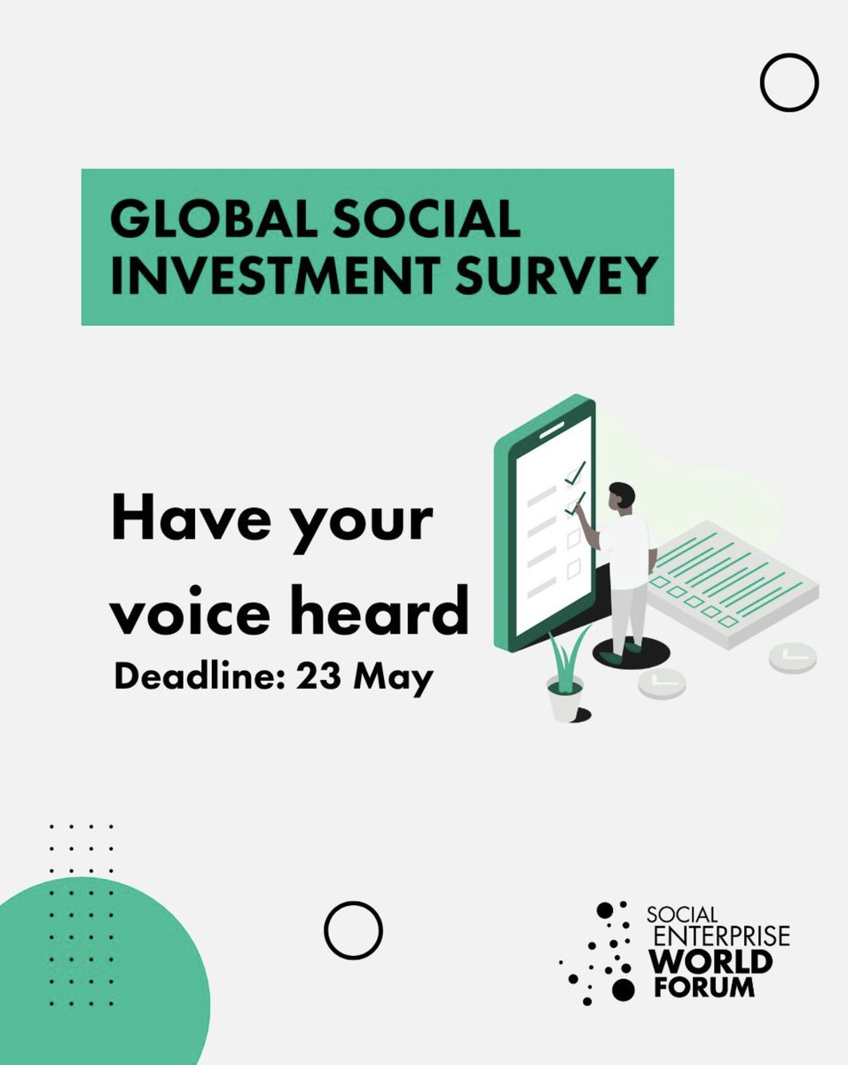 It’s time to close the funding gap in social investment. 

<a href="/_SEWF/">SEWF - Social Enterprise World Forum</a> &amp; <a href="/DalbergTweet/">Dalberg</a> invite social enterprises, networks &amp; intermediaries to share insights in a global survey.

🗓 Deadline: 23 May 2025
🔗 survey.zohopublic.com/zs/73fQKH