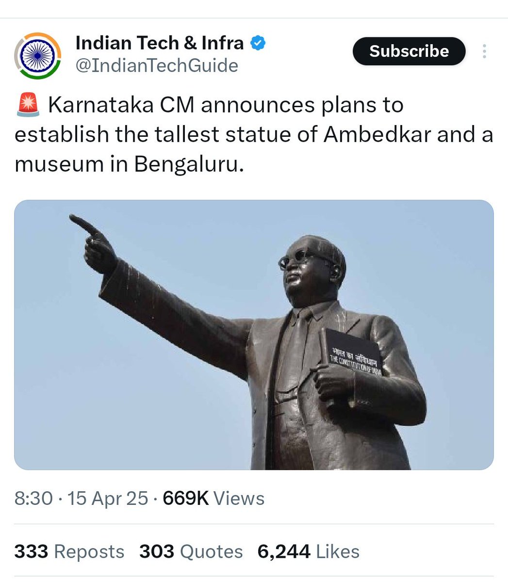 बेचारे पण्डो को एक ओर दर्द 🥵
कर्नाटक cm बाबा साहब की सबसे बड़ी मूर्ति ओर म्यूजियम बनवाएंगे ।

पंडत जाए तो जाए कहा किधर मुंह छुपाए 🤣

बेचारे कुछ दिन से लगे b n rao संविधान निर्माता और अब ये दर्द 🤣