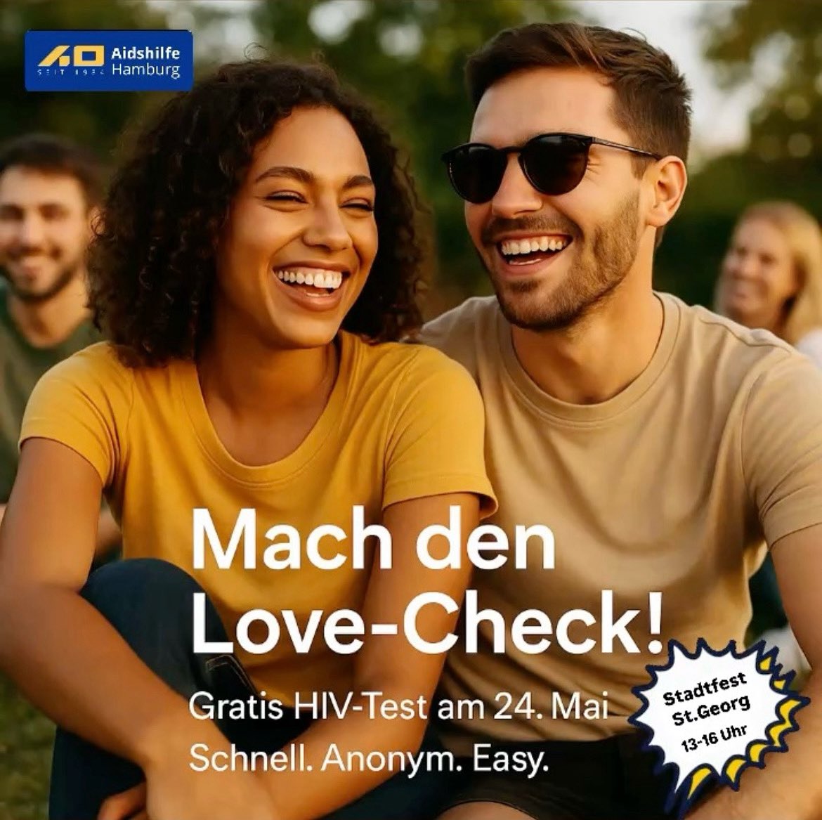 Get tested ❤️

Am 24.5. / 13:00 bis 16:00 Uhr / Stadtfest St.Georg / for free 

#aidshilfehamburg #hamburg #hiv #lgbt #uequalsu #queer #trans #love #health #youth