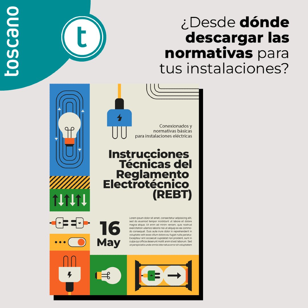 ¿Sabes desde dónde descargar estas normativas?

⚡ Reglamento electrotécnico baja tensión
🚗 ITC-BT-52
🚗 BORRADOR ITC-BT-53
☀️ ITC-BT-40

Puedes descargarlas todas desde aquí 👉 f.mtr.cool/rlwobmtizn

#normativaeléctrica #toscanoenergy #vehículoeléctrico
