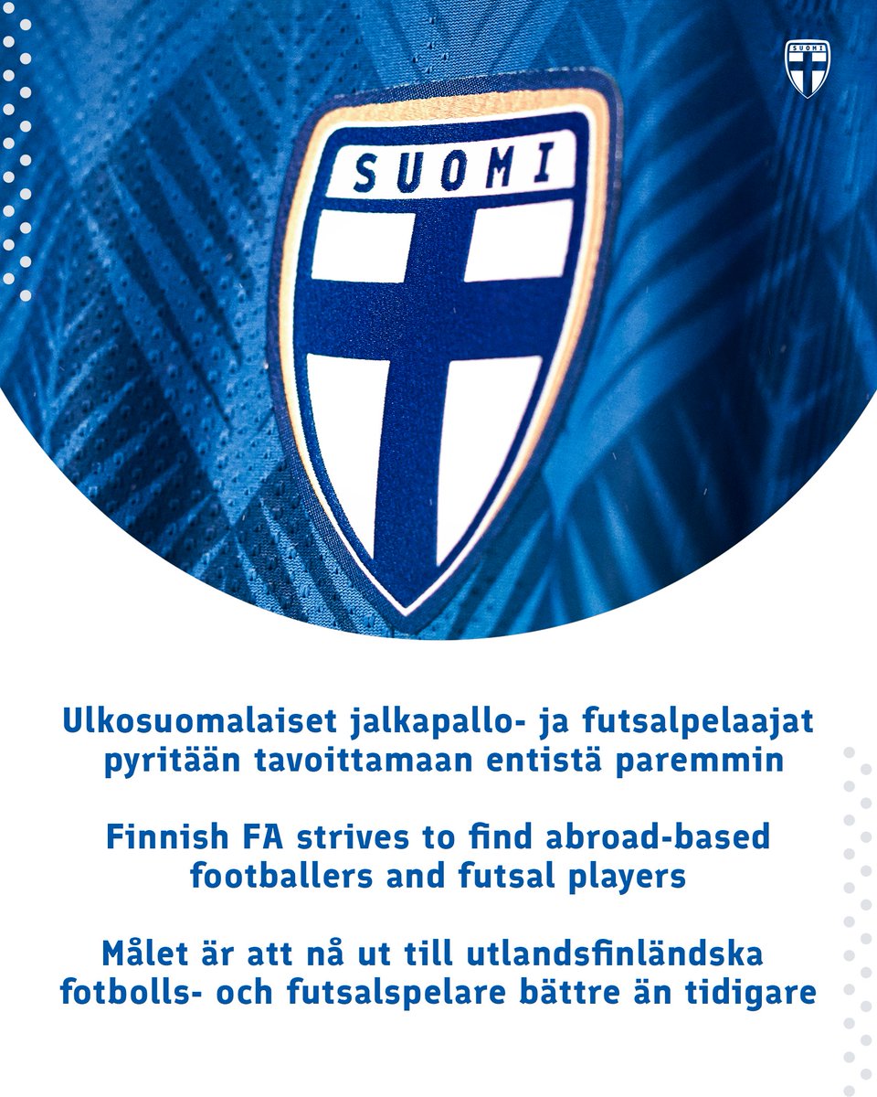 🗣️ "Haluamme löytää parhaat pelaajat – emme ainoastaan Suomesta vaan maailmalta."

Palloliiton tavoitteena on tunnistaa aidosti potentiaalisia maajoukkuepelaajia ulkomailla. Lue lisää! ⤵️

🇫🇮: palloliitto.fi/ajankohtaista/…

🇸🇪: palloliitto.fi/ajankohtaista/…

🇬🇧🇺🇸: palloliitto.fi/ajankohtaista/…