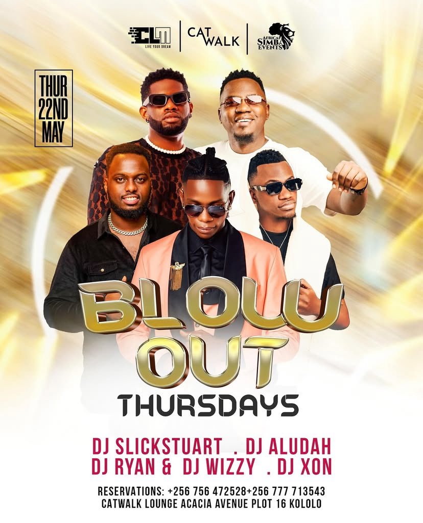 Mushrm (@mushroominc) on Twitter photo Get ready for an electrifying Blow Out Thursday at <a href="/CatwalkKla/">Catwalk Lounge Kampala</a>. <a href="/DjAludah/">Sir. Aludah π</a>, <a href="/djSlickStuart/">djslickstuart</a>, <a href="/DjXonOfficial/">Djay Xon</a>, <a href="/SelectaRyan_/">Selecta Ryan πΊπ¬</a>, and <a href="/deejaywizzy256/">Deejay Wizzy 256</a> will light up the decks with non-stop, high-energy bangers to keep you moving all night long! Get ready for an electrifying Blow Out Thursday at <a href="/CatwalkKla/">Catwalk Lounge Kampala</a>. <a href="/DjAludah/">Sir. Aludah π</a>, <a href="/djSlickStuart/">djslickstuart</a>, <a href="/DjXonOfficial/">Djay Xon</a>, <a href="/SelectaRyan_/">Selecta Ryan πΊπ¬</a>, and <a href="/deejaywizzy256/">Deejay Wizzy 256</a> will light up the decks with non-stop, high-energy bangers to keep you moving all night long!