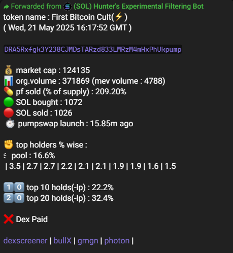 thehunterbaker's tweet photo. #puppyprom 255k to 2.1m, 8x
#flipcoin 278k to 1.9m, 7x
#Goofreck 292k to 2m, 7x
first bitcoin cult, 124k to 814k, 6.5x
$meda 561k to 3.2m, 6x
#gorkgame 81k to 443k, 5.5x
$house $glonk $fwog $san $lanlan #boochie $ibrl
bot updates : https://t.co/EAEvgXXsRK
not financial advice! https://t.co/0OruUIypQk