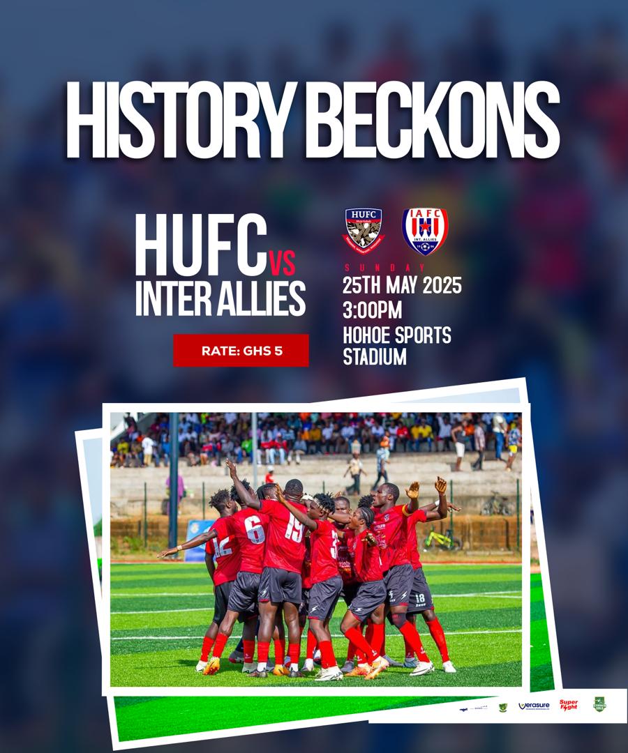 UP NEXT...

History is about to be made. 

Join us at the Hohoe Sports Stadium this Sunday, May 25, 2025, and be part of it. 

#Womeeee