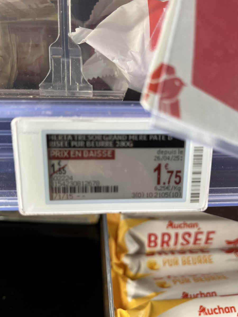 Petite pépite pour <a href="/Dauvers70/">Olivier Dauvers</a> : <a href="/AUCHAN_France/">Auchan</a> même avec les étiquettes électroniques ils n y arrivent pas